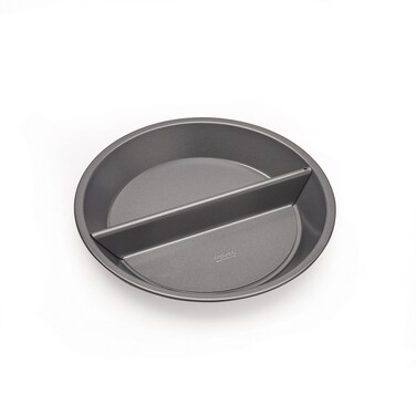 Chicago Metallic Professional NonStick Split Decision Pie Pan Create either a traditional fullsized pie 1 half pie or 2 halves with the use of a divider 9Inch Gray