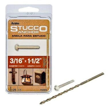ITW Brands 31810 316 x 112 Steel Round Head Phillips Stucco Anchor Zinc