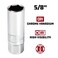 Powerbuilt 38Inch Drive Spark Plug Socket Set 6 Point Deep Thin Wall 5 Piece Metric and SAE  640855 Grey