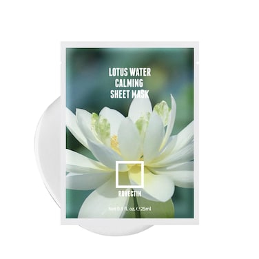 ROVECTIN Clean Lotus Water Calming Sheet Mask  Packed with Lotus Flower Extract For Soothing and Long Lasting Hydration 5 Count