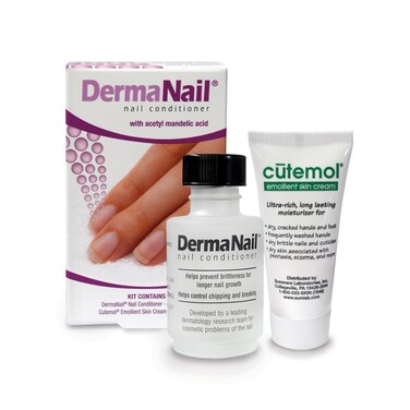 DermaNail Nail Strengthener  Cuticle Cream Set  Fingernail Care Kit with Liquid Nail Strengthener  Cutemol Cream 115g Sample Healthy Growth  Repair for Brittle Damaged Thin  Peeling Nails