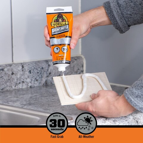 Gorilla Heavy Duty Construction Adhesive 7 Ounce Squeeze Tube White Pack of 1