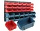 WallMounted Garage Storage Bins  30 Compartments for Garage Organization Craft Supply Storage Tool Box Organizer Unit by Stalwart RedBlue