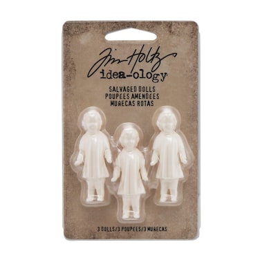 Salvaged Dolls by Tim Holtz Ideaology Pack of 3 175 Inches Tall White TH93196