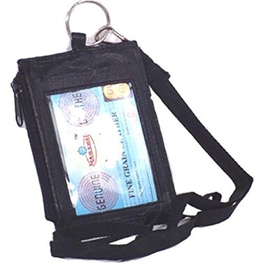MARSHAL LEATHER ID CARD Badge Holder Neck Pouch Ring Wallet with strap 761R