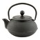 Restaurantware Tetsubin 20 Ounce Cast Iron Teapot 1 Hobnail Iron Teapot  With Strainer Retains Heat Black Cast Iron Japanese Tea Kettle Curved Handle