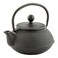 Restaurantware Tetsubin 20 Ounce Cast Iron Teapot 1 Hobnail Iron Teapot  With Strainer Retains Heat Black Cast Iron Japanese Tea Kettle Curved Handle