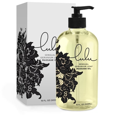 Lulu Massage Oil 16 Ounces for Full Body Massages of Joint and Muscles Scented with Essential Oils and Sweet Almond Oil for Couple Massage Therapy Made in USA