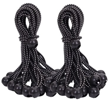 Kotap BB9B Ball Bungee Cord HeavyDuty  Versatile Indoor  Outdoor Tarp TieDown Organize  Secure 9Inch Black 50 Pack