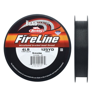 Beadsmith FireLine Braided Beading Thread 4lb Smoke Grey 0005 In 125 Yards