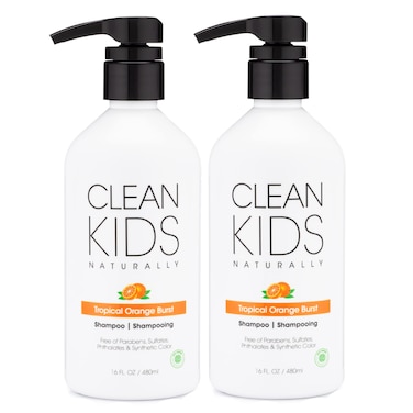 Clean Kids Naturally Tropical Orange Burst Shampoo AllNatural Glutenfree Vegan and Crueltyfree ParabenFree 16 oz 2 Bottles