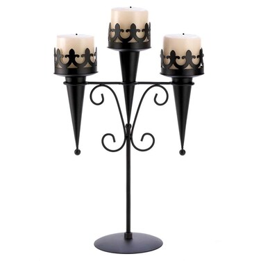 Gifts  Decor 57070313 Medieval Candle Stand Black