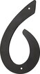 HIllman 841628 4Inch NailOn Black Die Cast Aluminum House Number 6
