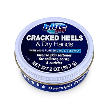 Blue Goo CRACKED HEELS  DRY HANDS Skin Softener for Dry Feet Hands Hydrating and Smoothing Moisturizer Dryness Relief 2 Ounce made with 100 PURE EMU OIL