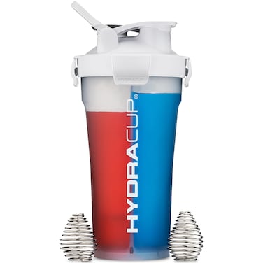 Hydra Cup DualShaker Pro 32 oz Shaker Bottle for Protein Shakes Shaker Cup wHandle  Ball Blender Whisks Dual Mixing Shaker Bottle with Storage 2 in 1 for Travel To Go BPA Free White
