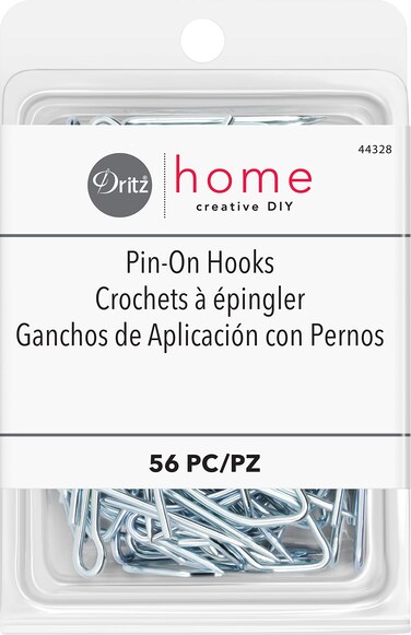 Dritz Home 44328 PinOn Drapery Hooks 56Piece Silver