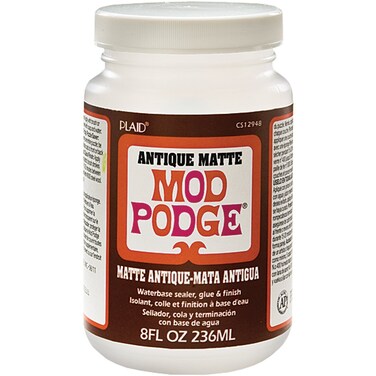 Mod Podge Antique Matte Waterbase Sealer Glue and Finish 8Ounce CS12948 1 Pack 236 Millilitre