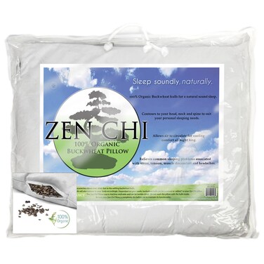 ZEN CHI Organic Queen Size Buckwheat Pillow for Sleeping 20X30 w Natural Cooling Technology All Cotton Cover w Organic Buckwheat Hulls Comfortable Sleep Naturally Adjusts to Head