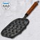 TIKUSAN Takoyaki Pan Cast Iron Takoyaki Maker Skillet Griddle Japanese Octopus Meat Ball Mold Maker Wooden Handle 14 Molds