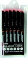OHTO Graphic Liner Needle Point Drawing Pen  Pigment Ink  Pack of 6