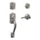 Schlage F60 V CAM 619 ACC Camelot Front Entry Handleset with Accent Lever Deadbolt Keyed 1 Side Satin Nickel