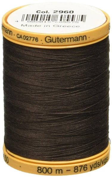 Gutermann Natural Cotton Thread 800m875 yd Bark Brown