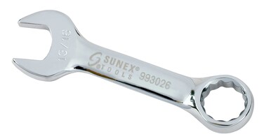 SUNEX TOOLS 993026 1316 Fully Polished Stubby Combination Wrench
