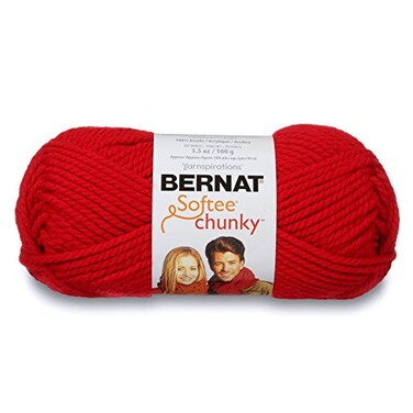 Bernat Softee Chunky Yarn Berry Red Single Ball