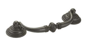 Richelieu Hardware BP30214909 4 14inch 108 mm CentertoCenter Matte Black Iron Traditional Cabinet and Drawer Pull Handle for Kitchen Bathroom and Furniture