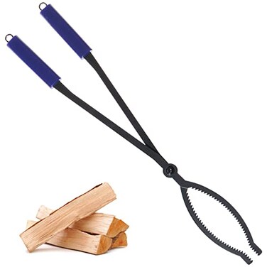 28 Firewood Tongs Log Grabber for Thick Logs Outdoor Indoor Camfire Firepit Bonfire Fireplace Tongs Heavy Duty Wrought Rustproof Safely Moves Firewood