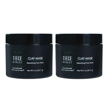 Tiege Hanley Mens Detoxifying Facial Clay Mask 2 Oz 2Pack  Deep Pore Cleansing Charcoal Face Mask with Natural Kaolin Clay Absorbs Excess Oil  Reduces Appearance Pores  Skin Care for Men
