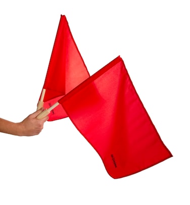 Tandem Sport Red Linesman Flags  Referee Flags with Wooden Handles  Volleyball Referee Flags Soccer Referee Flags  Set of 2 with Carrying Bag