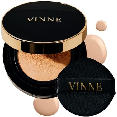VINNE Korean Cushion Foundation Lightweight Essence Makeup Natural and Dewy Finish 12Hour Lasting Effect 042 Oz 21 Light Beige Refill Not Included