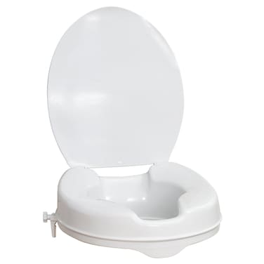 AquaSense Raised Toilet Seat with Lid White 25 Inches