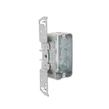 HubbellRaco 662 178Inch Deep 12Inch End Knockouts WoodMetal Stud Bracket Welded 4Inch by 2Inch Handy Box SteelGray