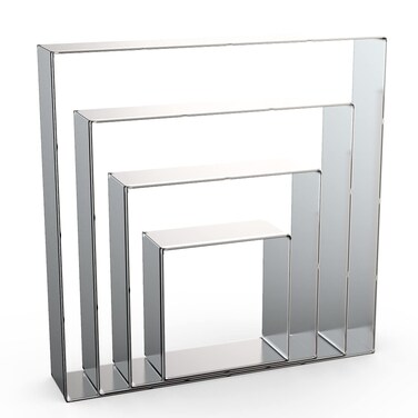 Square Cookie Cutter Set Large  5 Inch 4 Inch 3 Inch 2 Inch  Geometric Frame Plaque Cookie Cutters Shapes Biscuit Molds  Stainless Steel