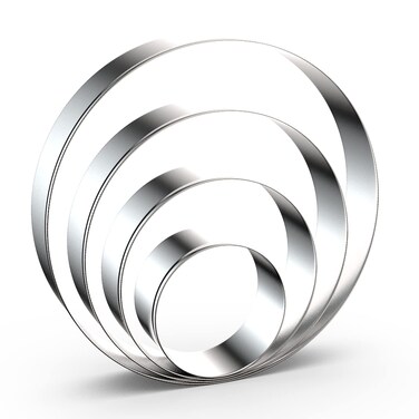 Circle Round Biscuit Cookie Cutter Set Large  5 Inch 4 Inch 3 Inch 2 Inch  Geometric Frame Plaque Cookie Cutters Shapes Molds  Stainless Steel