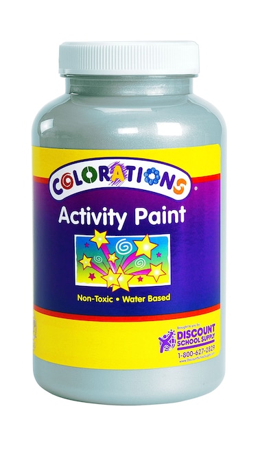 Colorations CMPCP Activity Paint Metallic Silver  16 oz CMPSI