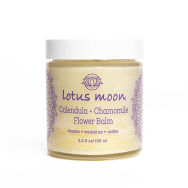 Lotus Moon  Calendula  Chamomile Flower Balm  Facial Cleansing Balm OilBased Makeup Remover PlantBased Clean CrueltyFree Functional Skincare 35 fl oz  105 ml
