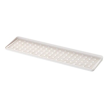 Yamazaki Home Sink Glass Plastic  Drainer Tray One Size White