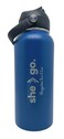 She go Insulated Sports Water Bottle 2 Lids  Stainless Steel Metal  Women and Girls  Thermos  Double Walled Insulation Navy Blue 32 oz