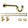 Westbrass D1538L01 Pedestal Sink Lavatory Supply Line Kit with PTrap and Round Handle Angle Stops Polished Brass
