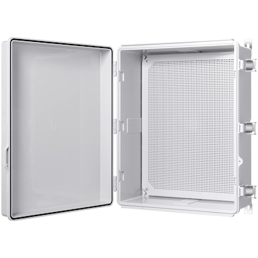 Gratury Junction Box IP67 Waterproof Plastic Enclosure for Electrical Project Hinged Grey Cover Includes Mounting Plate and Wall Bracket 510410200mm 2016179