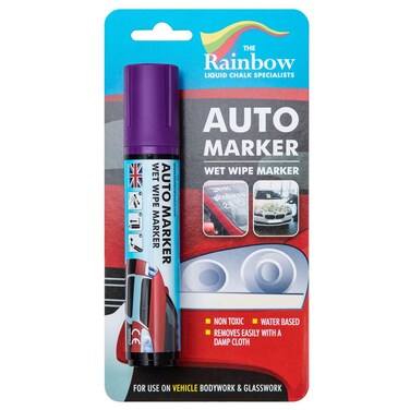 Window Markers for Glass Washable Car Window Paint Pen Dry Erase Liquid Chalk Marker Car Decorations on All Surfaces Tire Windshield  Auto Marker Autowriter Rain Resistant Purple Jumbo Tip
