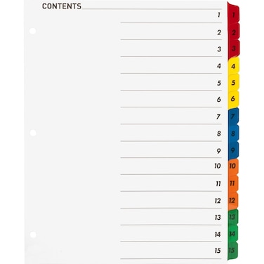Business Source BSN21904  Table of Content Quick Index Dividers