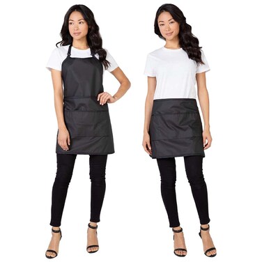 Betty Dain Womens Signature Switch Salon Stylist  Nail Tech Apron with Pockets Cosmetology Waist ApronTool Skirt Chemical Bleach and Water Proof Pockets with Zippered Bottoms Black