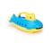 Green Toys Submarine in Yellow  blue  BPA Free Phthalate Free Bath Toy with Spinning Rear Propeller Safe Toys for Toddlers Babies