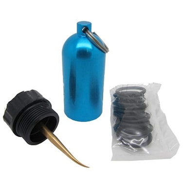 Scuba Choice Scuba Diving Mini Tank Key Ring with Brass Pick and ORings Tool Blue