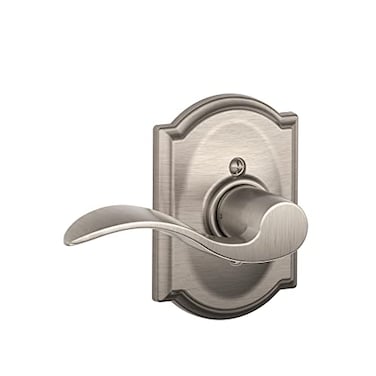 Schlage F170 ACC 619 CAM LH Left Handed Accent Door Lever with Camelot Trim One Sided NonTurning Dummy Door Handle Satin Nickel
