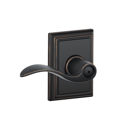 Schlage F40 ACC 716 ADD Accent Door Lever with Addison Trim Bed  Bath Privacy Lock Aged Bronze